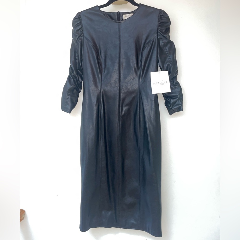 Leather midi dress by Aura Bella - NWT
